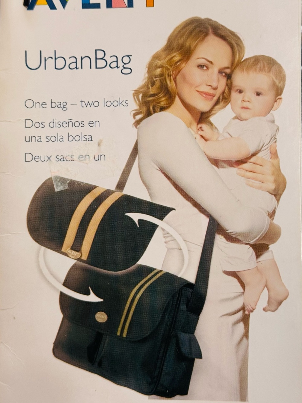 Phillips Avent UrbanBag Convertible Discontinued Diaper /Maternity Bag - Black